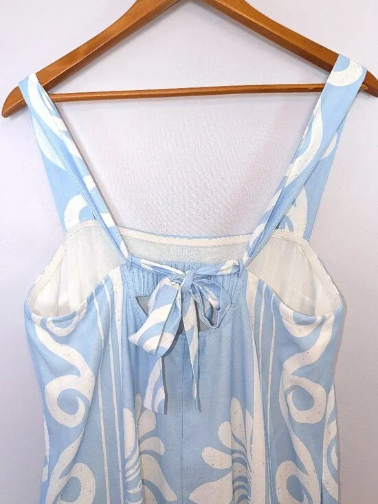 Petal & Pup | Valeria Linen Blend Pastel Blue Maxi Dress w/ Pockets | Size Large - Picture 12 of 16